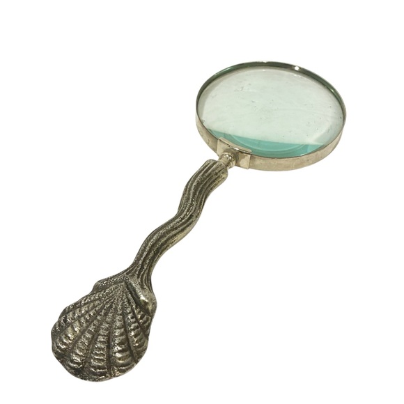 Other - Magnifying Glass Silver Toned Large Glass!‎ Large Handle Sea Shell